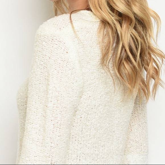 NWT Boutique Ivory Long Sleeve Cozy Sweater Top - Picture 6 of 7
